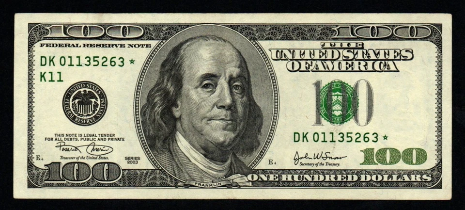 $100 2003 DALLAS STAR BEAUTIFUL CRISP XF+ Federal Reserve Note! - Image 1 of 2