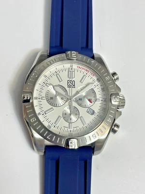 ESQ E121145509 White Dial Blue Rubber Strap Chronograph Men's Watch - image 1 of 4