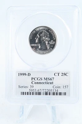 1999-D PCGS MS67 Connecticut State Quarter Business Strike 25C - Image 1 of 2