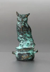 Eulenfigur Gluttöter Gusseisen, Höhe ca. 6cm, Gewicht ca. 90g, Vintage - Bild 1 von 7
