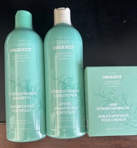Avon Organist Rosemary Mint Hair Strengthening Trio Shampoo Conditioner Oil - Picture 1 of 4