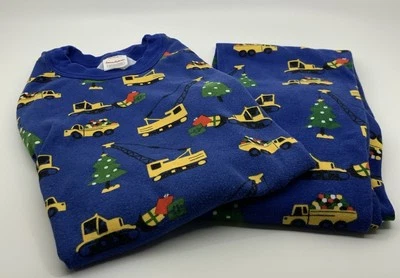 Hanna Andersson Boys Truck Blue Pajamas 2 Piece Organic Cotton Size 14 160 cm - Image 1 of 4