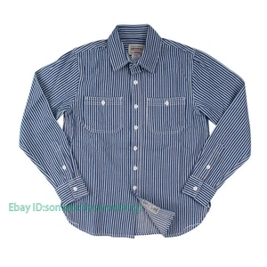 Camiseta informal con botones de trabajo a rayas ferroviarias vintage para hombre - Imagen 1 de 31