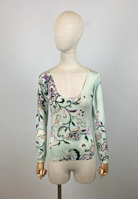 Suéter de seda ETRO Milano multicolor floral manga larga para mujer talla 44 Foto 1 de 4