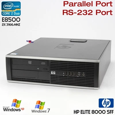 HP COMPAQ ELITE 8000 SFF SMALL COMPUTER PC WINDOWS XP RS-232 PARALLEL LPT COM - Bild 1 von 4