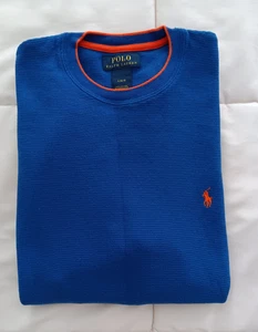 Camiseta térmica manga larga Polo Ralph Lauren azul algodón cuello redondo para hombre grande L - Imagen 1 de 6