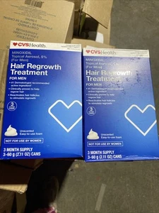 2) 3 Month Supply Hair Regrowth Treatment, CVS, 5% Minoxidil, Topical 9/26 - Picture 1 of 2