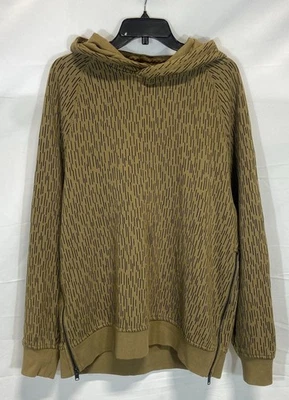 Sudadera con capucha Hudson para hombre verde con patrón de cremallera talla mediana Foto 1 de 4