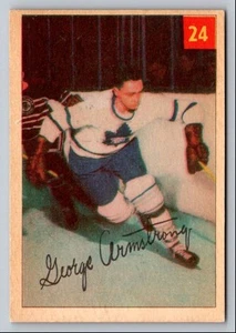 1954-55 HOCKEY CARD SET BREAK GEORGE ARMSTRONG TORONTO MAPLE LEAFS #24 - Bild 1 von 2