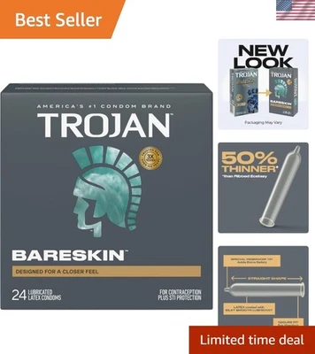 Bareskin Thin  Lubricated Condoms – 24 Count for Ultimate Sensitivity - Image 1 of 4