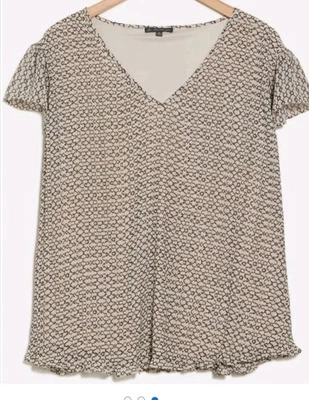 Blusa de mujer Adrianna Papell plisada de gasa manga acampanada talla grande 2X - nueva con caja Foto 1 de 4