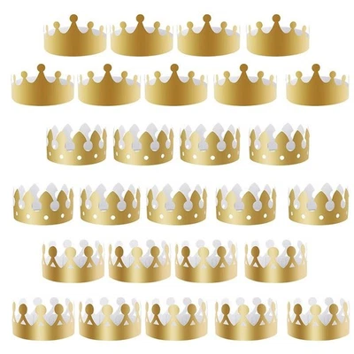 Transform Your Celebration with These Beautifully Designed Gold Paper Crowns - Image 1 of 4