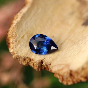 Natural Blue Sapphire 7.67 Ct Flawless Pear Cut Treated Loose Ceylon Gem - Picture 1 of 7
