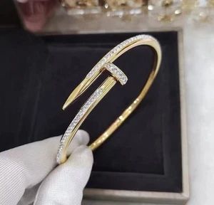 Damen Edelstahl Schmuck Armreif Nagel Gold Silber Rosegold Armband - Bild 1 von 7