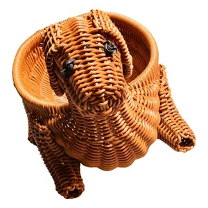 Imitazione rattan stoccaggio cestino a forma di cane da frutto cestino di - Foto 1 di 12