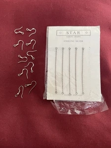 Silver Jewellery Fixings 5 x Safety Chains 4 Pairs Silver Earring Hooks 1 Other - Picture 1 of 5