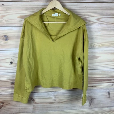 Sudadera C&C California Mujer Grande Mostaza Marinero Cuello Terry Boxy Playa Foto 1 de 4