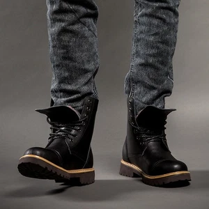 Para hombres Botas al Tobillo Militares Punk Imitación Cuero Punta Redonda Zapatos Británicos con Cordones Nuevos - Imagen 1 de 11