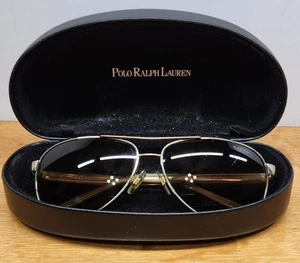 Ralph Lauren RA4004 marco dorado lente marrón gafas de sol aviador SOLO MARCOS con estuche - Imagen 1 de 9