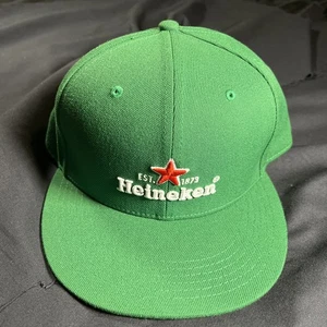 Cappello Berretto Birra Heineken Snap Back - Verde Ricamato - Uomo - Poliestere - Foto 1 di 5