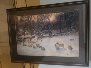 Impresión enmarcada Joseph Farquharson 1846-1935 "El acortamiento del día de invierno" - Imagen 1 de 12