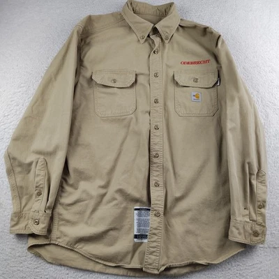 Camisa de trabajo Carhartt FR abotonada resistente al fuego FRS160 KHI grande para hombre Foto 1 de 4