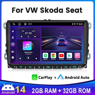 9" Apple Carplay Android 14 Autoradio GPS Navi Für VW GOLF 5 6 Passat Polo 2+32G - Bild 1 von 4