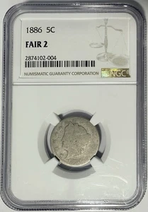 1886 P Liberty V Nickel NGC F02 ⭐️⭐️SEMI-KEY DATE⭐️⭐️ - Picture 1 of 2