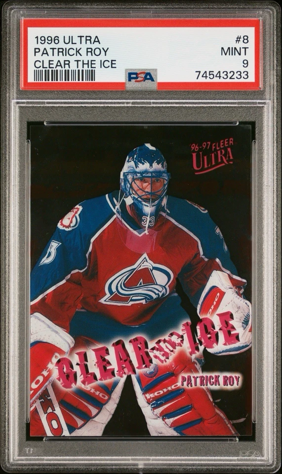 Fleer Ultra Clear The Ice #8 1996-97 Patrick Roy - Colorado Avalanche Foto 1 de 3