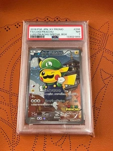 PSA 7 2016 Luigi Pikachu 296/XY-P Holo Mario Box Promo Pokemon Card Japanese NM - Bild 1 von 6