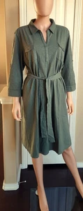 J. Jill Damen dunkel-moosgrün 100% Baumwolle Pullover Strick Shirt Kleid 3X - Bild 1 von 9