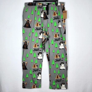 NWT Lazy One Unisex Gray May The Forest Be with You Button Fly PJ Pants XXL - Picture 1 of 16