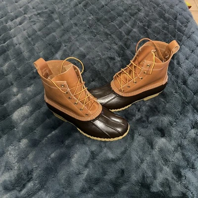 LL Bean Botas Para Hombre Talla 11 Pato 8" Cuero Caza Hechas en EE. UU. Clásicas Sin Forro Foto 1 de 4