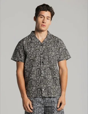 Camisa The Gorilla Brand Waterfall Jungle Abotonada Talla Grande Negra AOP NUEVA CON ETIQUETAS $145.9 Foto 1 de 4