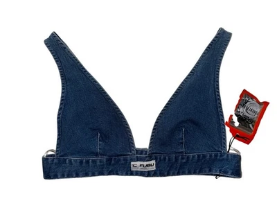 Bralette de mezclilla FUBU X Forever 21 Y2K talla mediana nuevo con etiquetas Foto 1 de 4