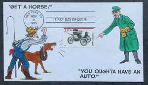 Handmade Warren Lange 3021 1898 Columbia GET A HORSE YOU OUGHTA HAVE AN AUTO - Picture 1 of 1