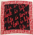 Diane Von Furstenberg Silk 16' Square Scarf DVF 'Love is Life' RED