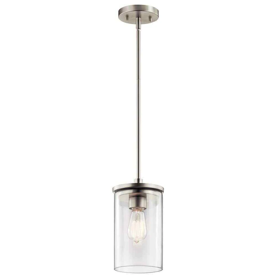 Kichler 43996NI - Crosby 1 Light Mini Pendant Brushed Nickel