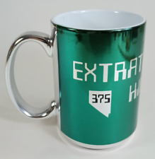 Extraterrestrial 375 Highway Coffee Mug. Bright Neon Green and Chrome.
