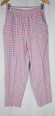 Vintage Jantzen Classics Pants Women L  XL Pink Plaid High Waist Straight Retro - Image 1 of 4