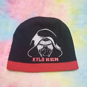 Kylo Ren Star Wars Winter Beanie Hat Black Red Boys One Size Knit *damage - Picture 1 of 9