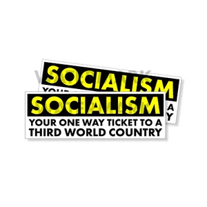 Socialism Your One Way ticket to a Third world Country Funny Sticker 9x3 2 PACK - Picture 1 of 2