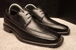 Zapatos cómodos Alfani Freeway punta de bicicleta cuero negro informales con cordones para hombre 7,5 M - Imagen 1 de 18