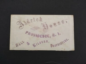Rhode Island: Providence 1867 #65 Aldrich House Hotel Advertising Cover - Picture 1 of 2