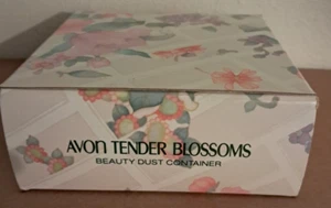 AVON TENDER BLOSSOMS BEAUTY DUST CONTAINER MINOR HANDLING WARE ON BOX NONE ON D5 - Picture 1 of 5