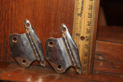 Vintage Chrome Finish Offset Steel Hinge 2-3/4" x 1-7/8" pair Cover