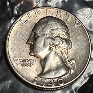 1940 S WASHINGTON QUARTER SILVER #900 - Picture 1 of 8