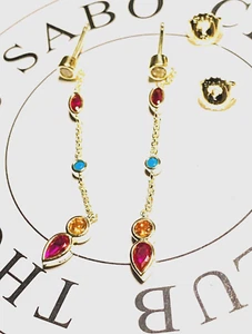 Thomas Sabo Ohrstecker gold bunte Steine türkis orange rosa pink UNGETR OVP - Bild 1 von 6
