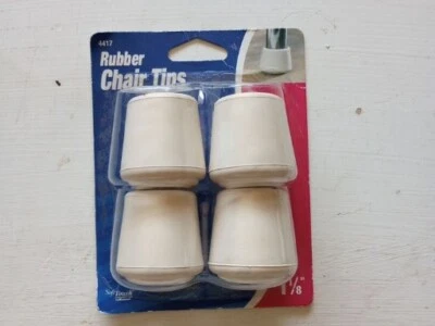 Puntas de silla de goma 4 piezas blancas 1 1/8 pulgadas Pata de mesa Soft Touch de Waxman 4417 Foto 1 de 4