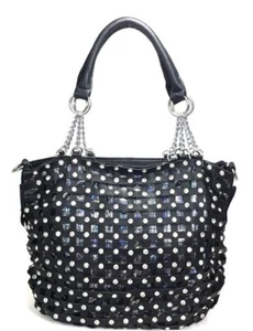 bling purse handbag Black Pre-owned Used Once trendy 15"L x 12 "H x 2" W - Picture 1 of 3